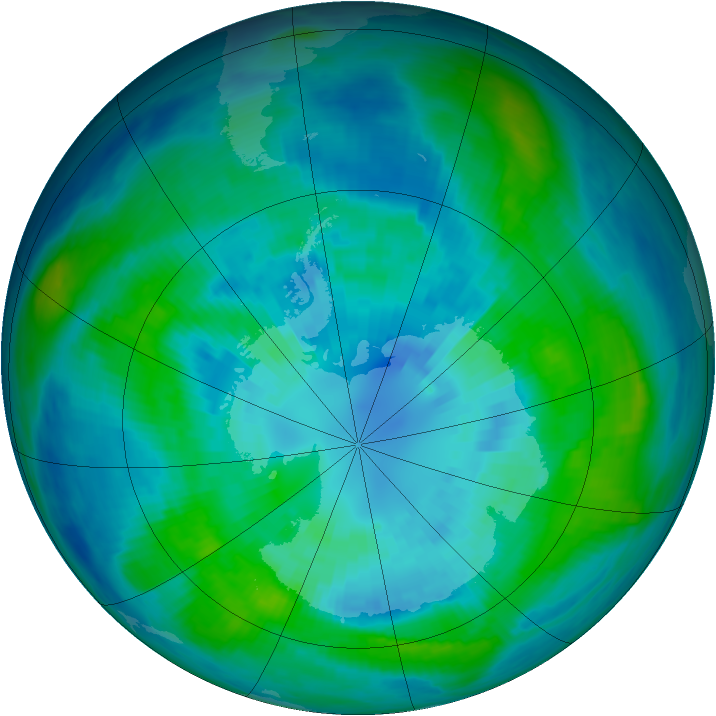 Antarctic ozone map for 01 April 1984